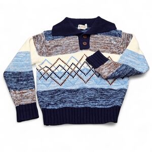 Vintage Geometric Crewneck Sweater GrandpaCore Size Large - See Measurements